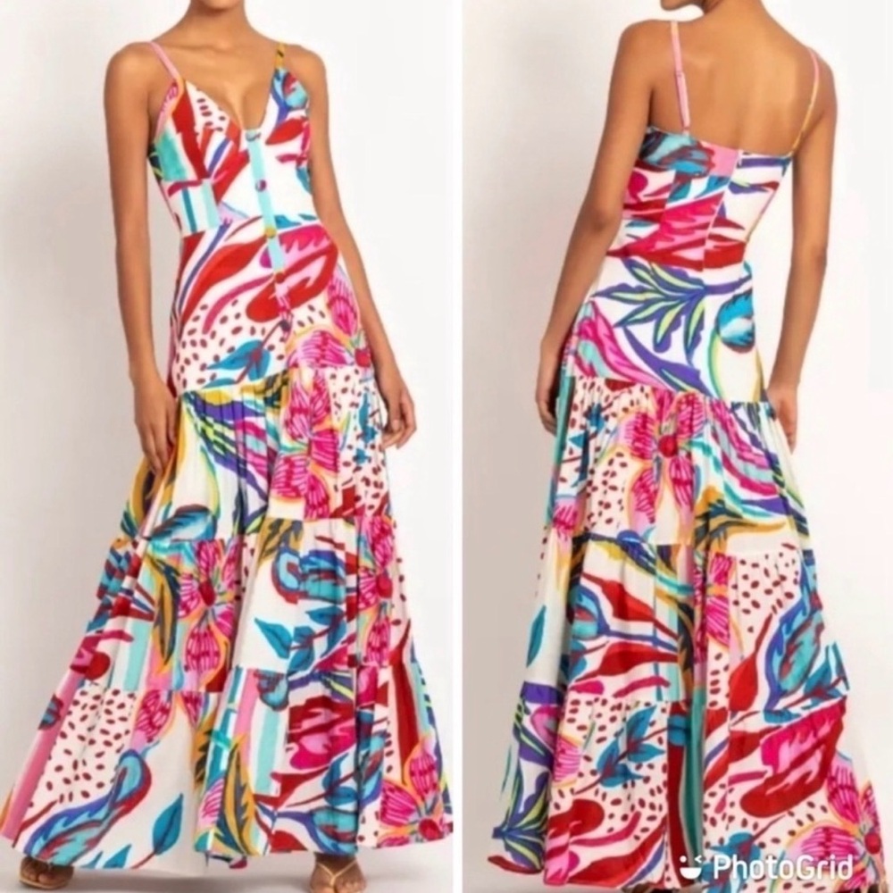 PatBO Flora Sleeveless tropical Maxi Dress